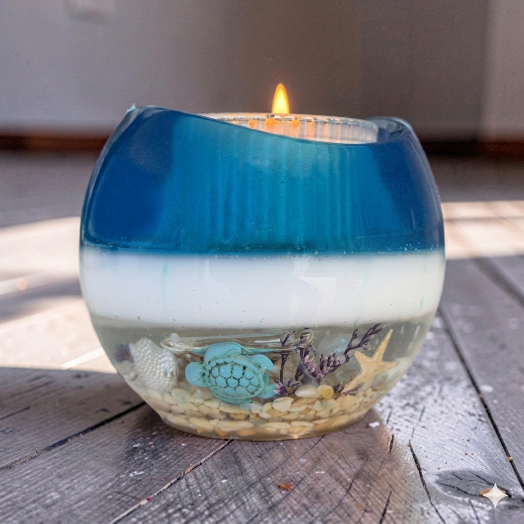Curve Candle holder- Sea Theme