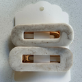 Hair Clip- White & coffee Marble- 2 Pieces set