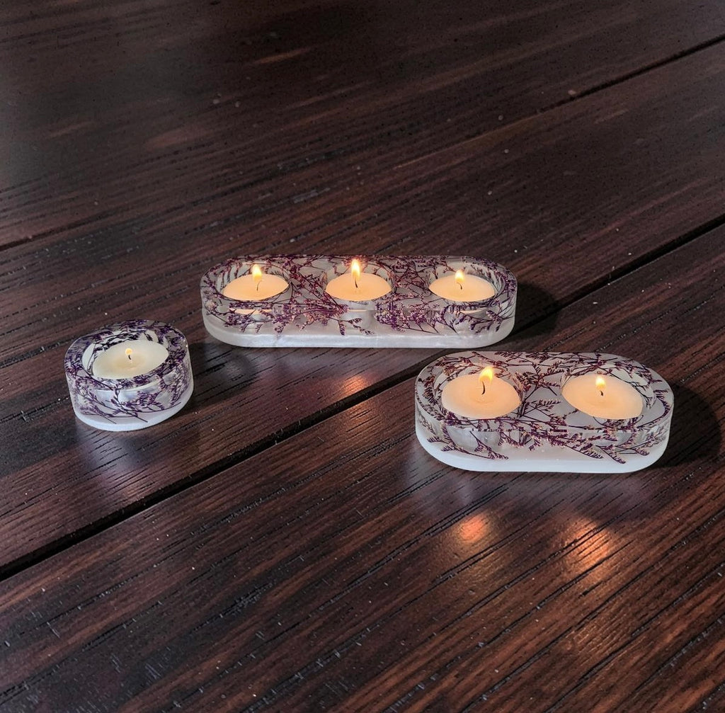 Candle Holder- Two Grids- Preserved Misty