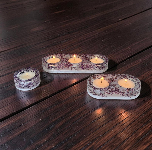 Candle Holder- One Grid- Preserved Misty