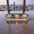 Candle Holder- Three Grids- Preserved Misty