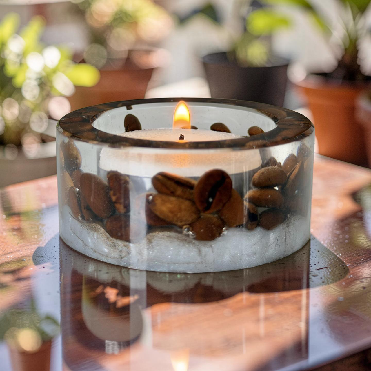 Candle Holder- One Grid- Coffee Beans
