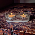 Candle Holder- Two Grids- Preserved Misty