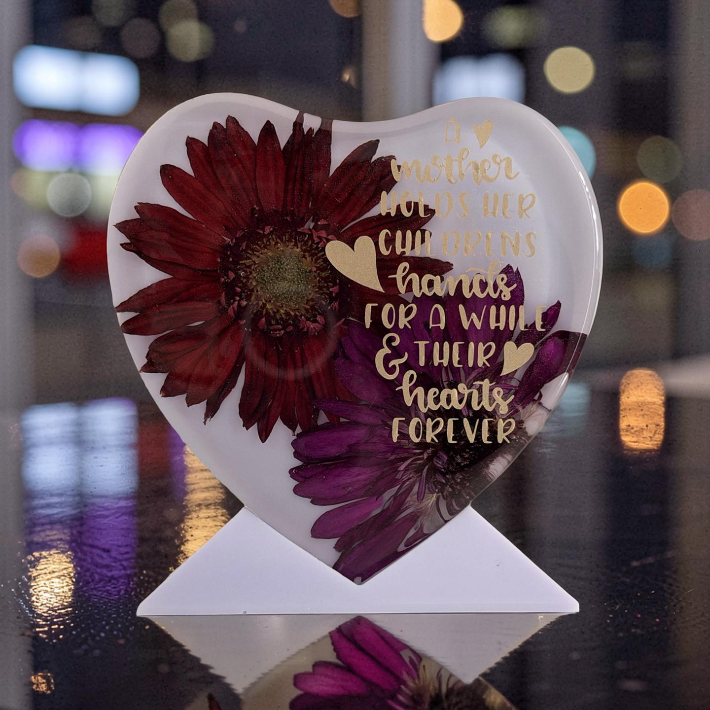 Heart- white- Preserved Gerbera
